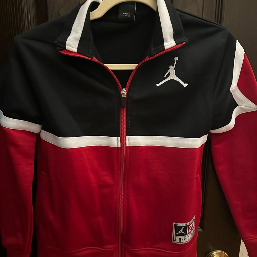 Jordan Boys Red and Black Track Jacket with Logo